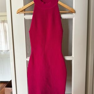 Aritzia Babaton Sculpt Knit Halter Mini Dress